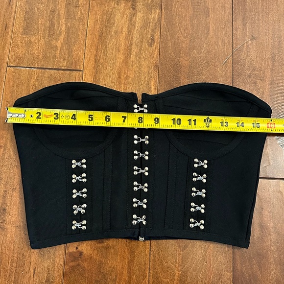 TIC:TOC Black Bandage Corset Bandeau or Strapless Crop Top Sz Medium - Picture 8 of 10